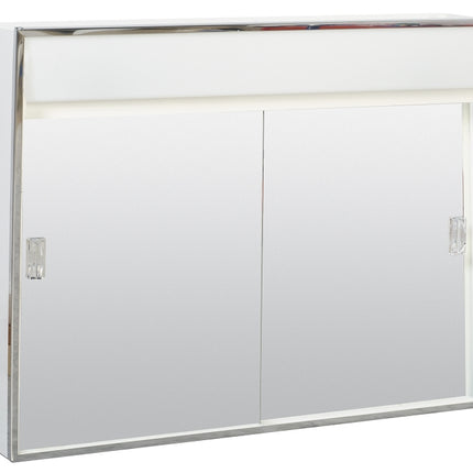 Zenith 701L Medicine Cabinet with Incandescent Light, 23-3/8 in OAW, 5-1/2 in OAD, 18-1/8 in OAH, Steel, White, Chrome :EA: QUANTITY: 1