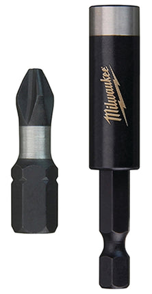 Milwaukee SHOCKWAVE 48-32-5009 Bit Tip Holder, #2 Drive, Phillips Drive, Hex Shank, Steel :CD 25: QUANTITY: 1