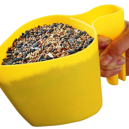 Perky-Pet Scoop N' Fill 300-12 Bird Seed Scoop, Plastic, Bright Yellow, For: Bird Feeder :EA: QUANTITY: 1