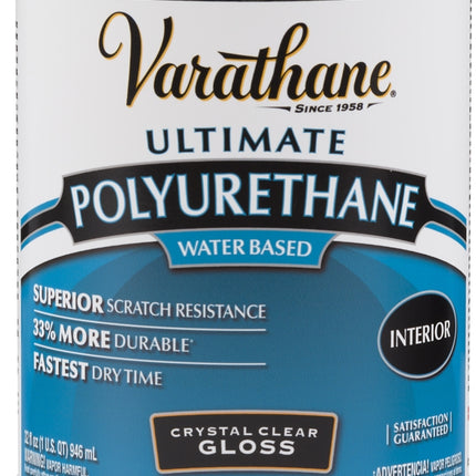 Rust-Oleum 200041H Polyurethane, Gloss, Liquid, Crystal Clear, 1 qt, Can :QUART: QUANTITY: 1