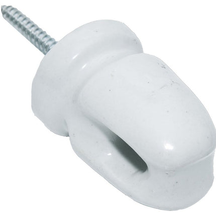 Zareba WP1929 Large Lag Screw Insulator, Polyrope, Polywire, Ceramic, White, Screw Mounting :EA: QUANTITY: 1