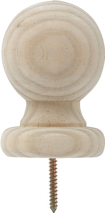 Waddell 212 Post Top, 2-3/4 in Dia, 4 in H, Small Ball, Pine :EA: QUANTITY: 1