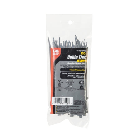 Gardner Bender 46-104UVB Cable Tie, Nylon, Black :PK100: QUANTITY: 1