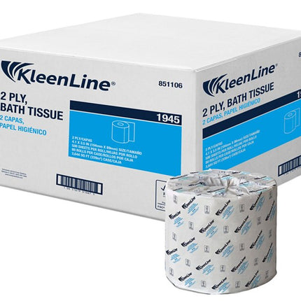 KleenLine 851106 Bath Tissue, 3.5 in L x 4.1 in W Sheet, 146 ft L Roll, 2-Ply, Virgin Fiber :CS: QUANTITY: 1