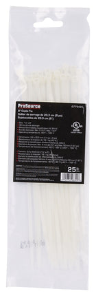 ProSource CV200S-253L Cable Tie, 50 mm Max Bundle Dia, Self-Lock Locking, Nylon, Clear :BAG25: QUANTITY: 1