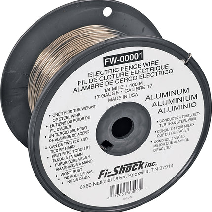 Zareba Fi-Shock FW-00001T Fence Wire, 17 ga Wire, Aluminum Conductor, 1/4 mile L :SPOOL: QUANTITY: 1