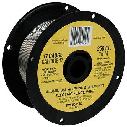 Zareba Fi-Shock FW-00018D Fence Wire, 17 ga Wire, Aluminum Conductor, 250 ft L :SPOOL: QUANTITY: 1