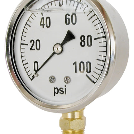 Valley Industries CS-2141GXB100 Pressure Gauge, Liquid Filled, Stainless Steel :EA: QUANTITY: 1