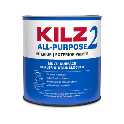 Kilz 20002 Exterior Primer, White, 1 qt :QUART: QUANTITY: 1