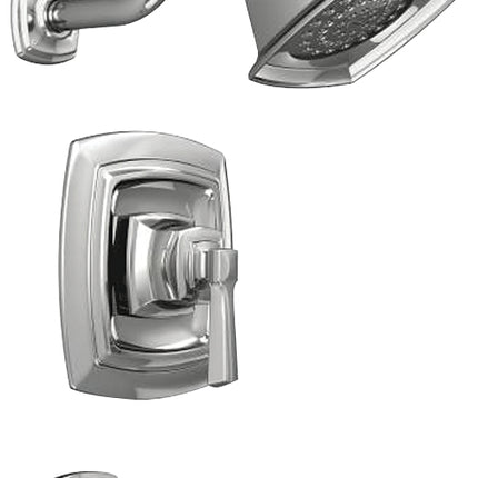 Moen Boardwalk Series 82830EP Tub and Shower Faucet, 2 gpm Showerhead, Diverter Tub Spout, 1-Handle, Chrome Plated :EA: QUANTITY: 1