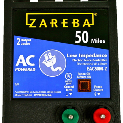 Zareba EAC50M-Z Electric Fence Charger, 2 J Output Energy, 115 V :EA: QUANTITY: 1