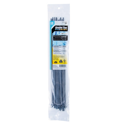 Gardner Bender Xtreme 45-314UVBFZ Cable Tie, Nylon, Black :PK 20: QUANTITY: 1