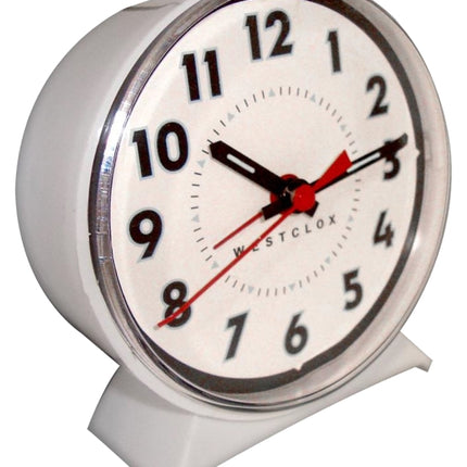 Westclox 15550 Alarm Clock, Plastic Case, White Case :EA: QUANTITY: 1