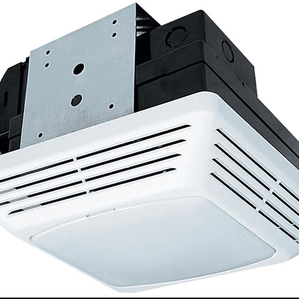 Air King BFQL120 Bathroom Exhaust Fan, 0.8 A, 120 V, 120 cfm Air, 5 sones, LED Lamp, 4 in Duct, White :EA: QUANTITY: 1