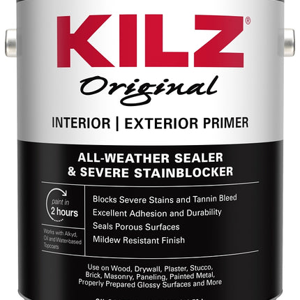 Kilz 10991 Primer, White, 1 gal :GAL: QUANTITY: 4