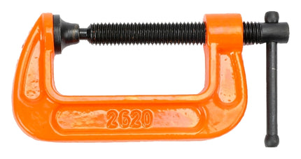 Pony 2620 Classic C-Clamp, 400 lb Clamping, 2 in Max Opening Size, 1 in D Throat, Ductile Iron Body, Orange Body :EA: QUANTITY: 1