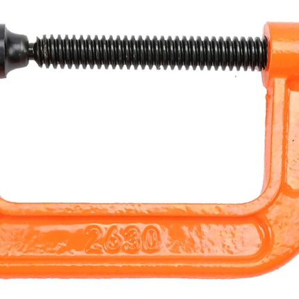 Pony 2630 Classic C-Clamp, 800 lb Clamping, 3 in Max Opening Size, 2 in D Throat, Ductile Iron Body, Orange Body :EA: QUANTITY: 1