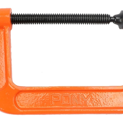 Pony 2650 Light-Duty C-Clamp, 1300 lb Clamping, 5 in Max Opening Size, 3 in D Throat, Cast Iron Body, Black Body :EA: QUANTITY: 1