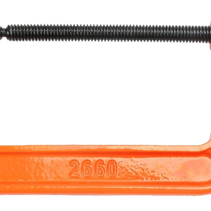 Pony 2660 Classic C-Clamp, 1000 lb Clamping, 6 in Max Opening Size, 3-1/2 in D Throat, Ductile Iron Body, Orange Body :EA: QUANTITY: 1