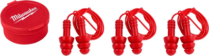 Milwaukee 48-73-3151 Reusable Ear Plugs, 26 dB NRR, Silicone Ear Plug, Red Ear Plug :CD 3: QUANTITY: 1