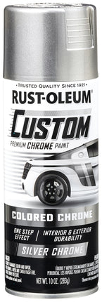 Rust-Oleum 340558 Premium Custom Paint, Chrome, Silver, 10 oz, Aerosol Can :CAN: QUANTITY: 1