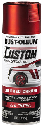 Rust-Oleum 340561 Premium Custom Paint, Chrome, Red, 10 oz, Aerosol Can :CAN: QUANTITY: 1