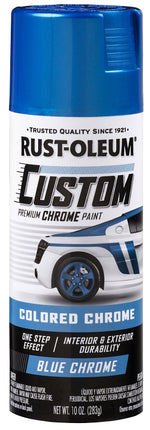 Rust-Oleum 340457 Premium Custom Paint, Chrome, Blue, 10 oz, Aerosol Can :CAN: QUANTITY: 1