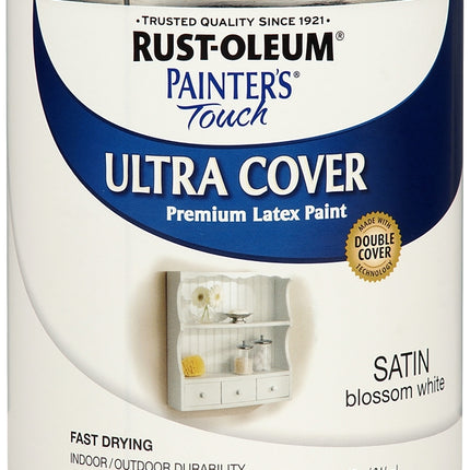 RUST-OLEUM PAINTER'S Touch 267330 Brush-On Paint, Satin, Blossom White, 1 qt :QUART: QUANTITY: 1