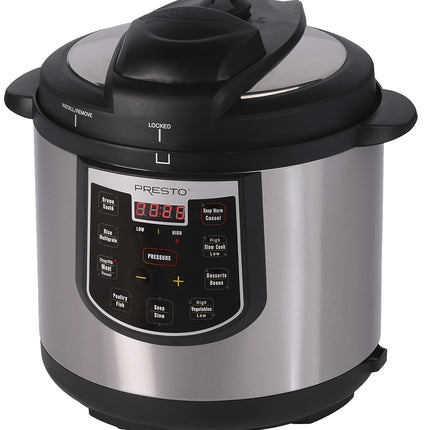 Presto 02141 Electric Pressure Cooker Plus, 6 qt Capacity, 1005 W, Digital Control, 13 in L, 12 in W, 12.67 in H :EA: QUANTITY: 1