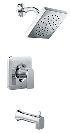 Moen 82760 Tub and Shower Faucet, 1.75 gpm Showerhead, Diverter Tub Spout, 1-Handle, Chrome :EA: QUANTITY: 1