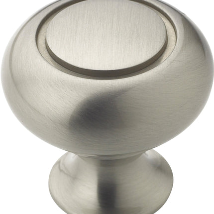 Amerock BP53011G10 Cabinet Knob, 1-3/16 in Projection, Zinc, Satin Nickel :EA: QUANTITY: 1