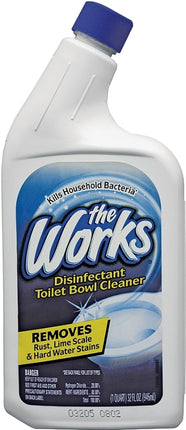 The Works 33310WK Toilet Bowl Cleaner, 32 oz Bottle, Liquid, Mint, Blue :EA: QUANTITY: 12