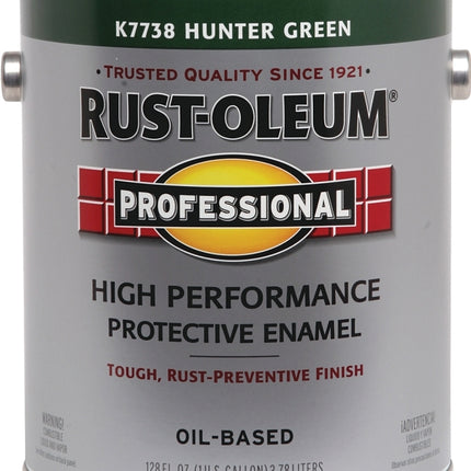 RUST-OLEUM PROFESSIONAL K7738402 Protective Enamel, Gloss, Hunter Green, 1 gal Can :GAL: QUANTITY: 2