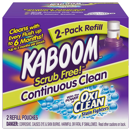 Kaboom 35133 Toilet Cleaning System Refill, Granular, Chlorine, White :PK 2: QUANTITY: 1