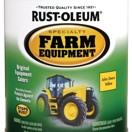 RUST-OLEUM SPECIALTY 7443502 Farm Equipment Enamel, Yellow, 1 qt Can :QUART: QUANTITY: 1