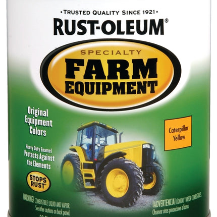 RUST-OLEUM SPECIALTY 7449502 Farm Equipment Enamel, Caterpillar Yellow, 1 qt Can :QUART: QUANTITY: 1