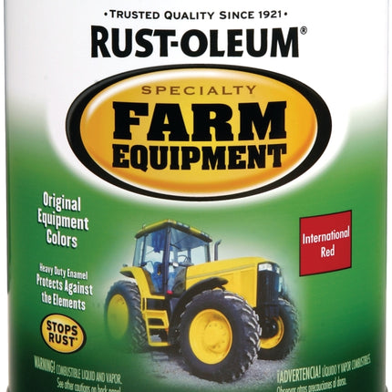 RUST-OLEUM SPECIALTY 7466502 Farm Equipment Enamel, International Red, 1 qt Can :QUART: QUANTITY: 1