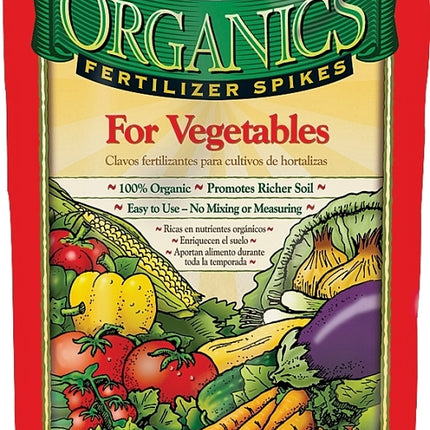 Jobes 6028 Organic Fertilizer Pack, Spike, 2-7-4 N-P-K Ratio :EA: QUANTITY: 1