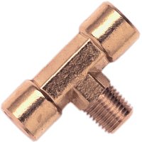 Campbell Hausfeld PA104000AV Tee Fitting, 1/4 in, MNPT x FNPT, Brass :EA: QUANTITY: 4