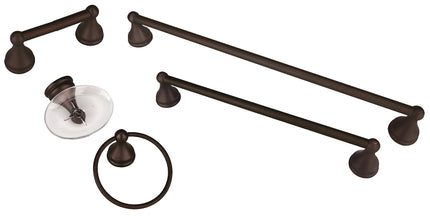 Boston Harbor Bath Accessory Set, Oil Rubbed Bronze, 5-Piece, For: Bathroom :CD: QUANTITY: 1