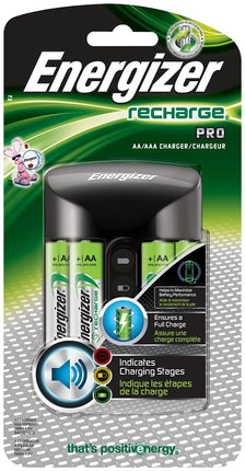 Energizer CHPROWB4 Battery Charger, AA, AAA Battery, Nickel-Metal Hydride Battery, 4 -Battery, Black :EA: QUANTITY: 1