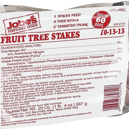 Jobes 02012 Fertilizer, 8.81 oz Bag, Spike, 10-13-13 N-P-K Ratio :PK  5: QUANTITY: 1