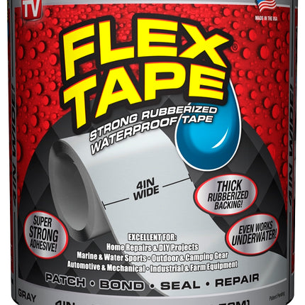 Flex Seal TFSGRYR0405 Repair Tape, 5 ft L, 4 in W, Gray :ROLL: QUANTITY: 1