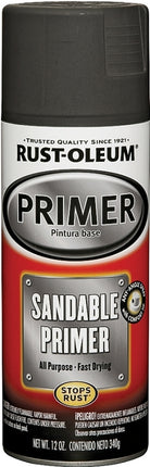 Rust-Oleum 249418 Spray Primer, Black, 12 oz, Can :CAN: QUANTITY: 1