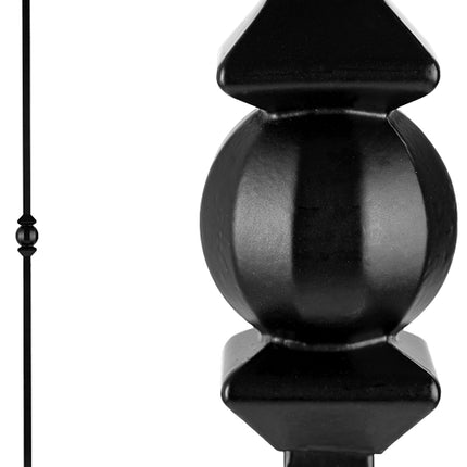 Nuvo Iron SQI1BS Single Ball and Sphere Stair Baluster, 44 in H, 1/2 in W, Square, Steel, Black :EA: QUANTITY: 1