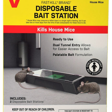 Victor Fast-Kill M914 Mouse Bait Station, 2 -Opening, Plastic, 2/PK :BX 2: QUANTITY: 1