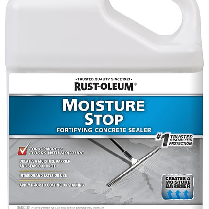 RUST-OLEUM 301239 Moisture Stop Fortifying Sealer, Clear/Low Luster, 1 gal :GAL: QUANTITY: 4