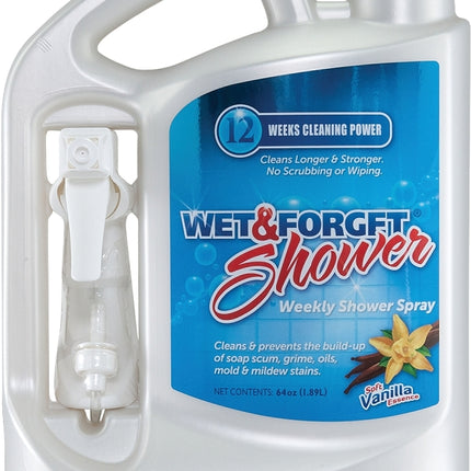 Wet & Forget 801064 Shower Cleaner, 64 oz, Bottle, Liquid, Soft Vanilla, Pale Yellow :EA: QUANTITY: 1