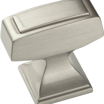 Amerock BP53029G10 Cabinet Knob, 1-3/16 in Projection, Zinc, Satin Nickel :EA: QUANTITY: 1