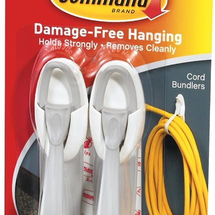 Command 17304 Cord Bundler, Plastic, White :CD 2: QUANTITY: 1